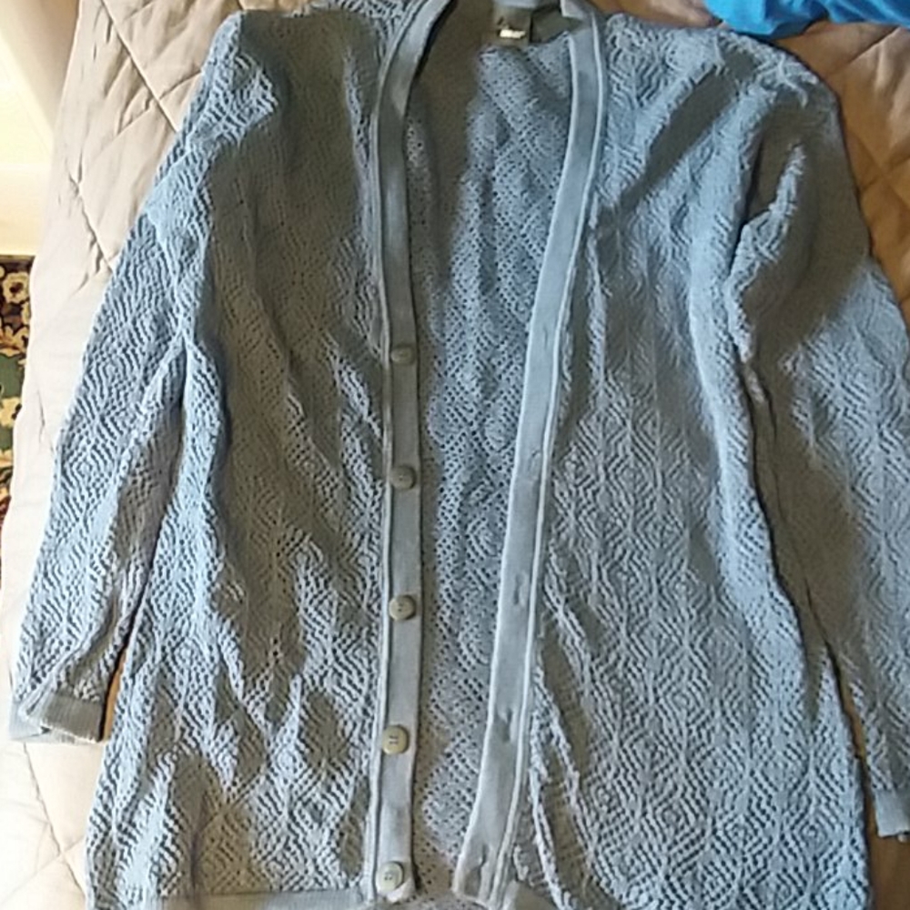 Long vintage open weave cardigan